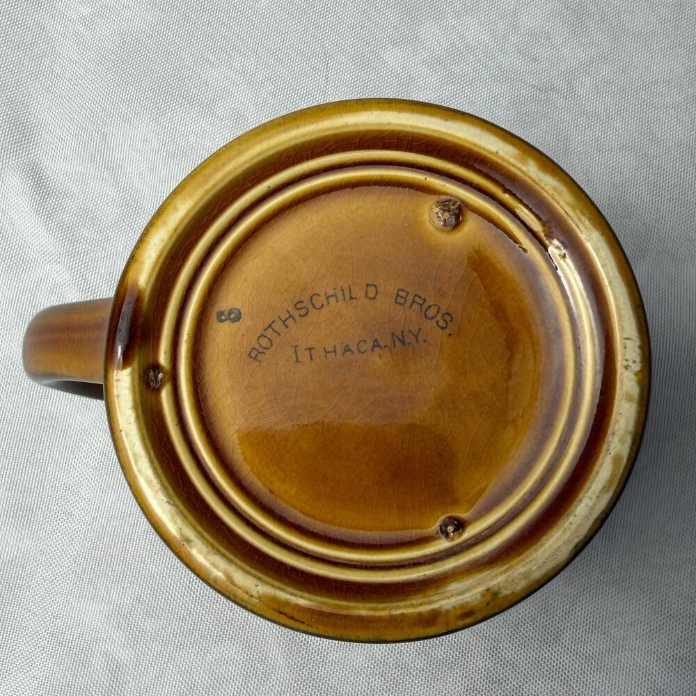 VTG Currier & Ives Winters Day Amusement Scene Mug Rothschild Bros Brown Drip - Picture 5 of 6